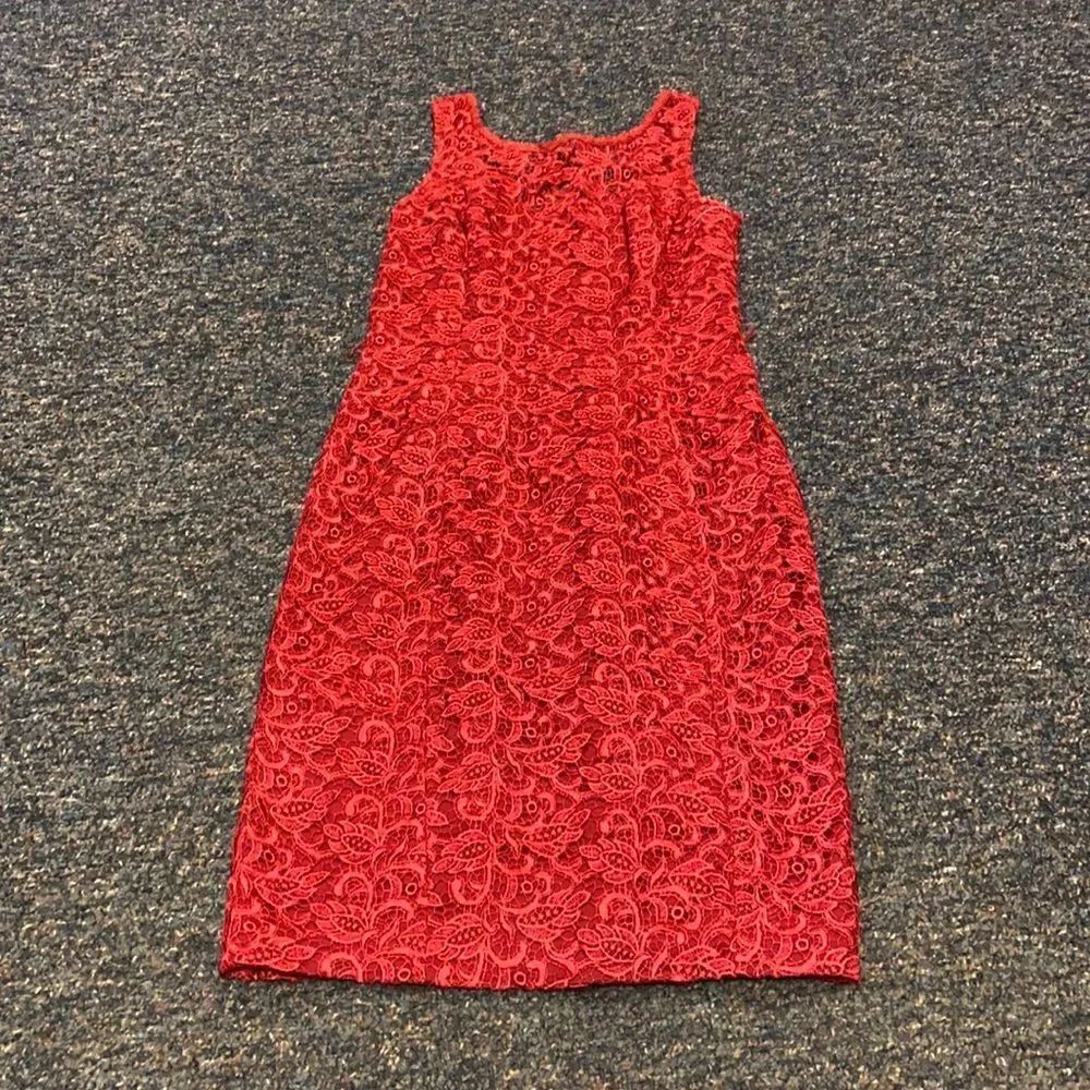 White House Black Market Red Crochet Dress sz. 0